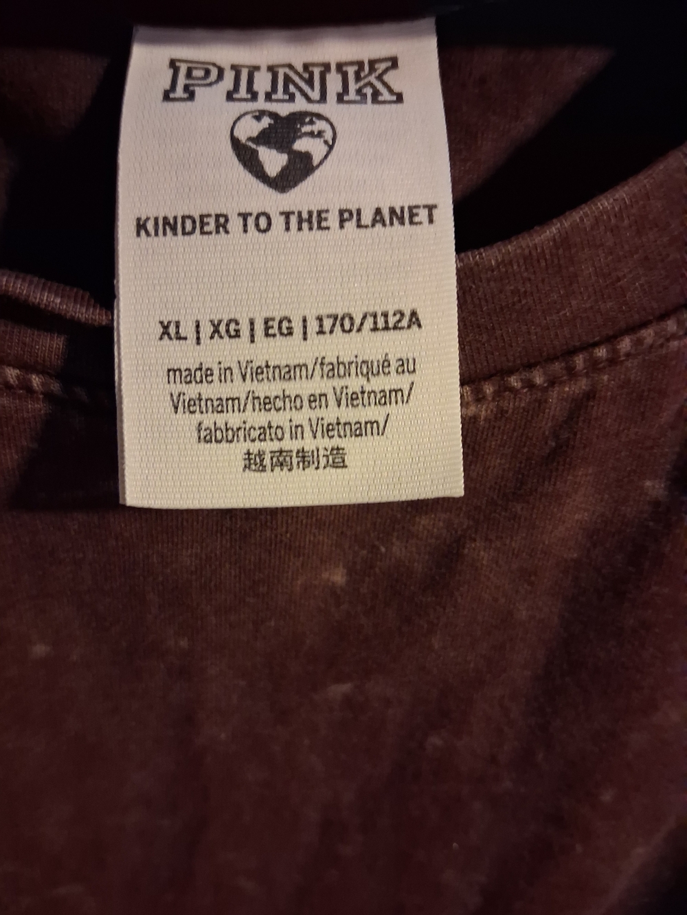 PINK Victoria's Secret Top in Dark Brown - Kinder to the Planet